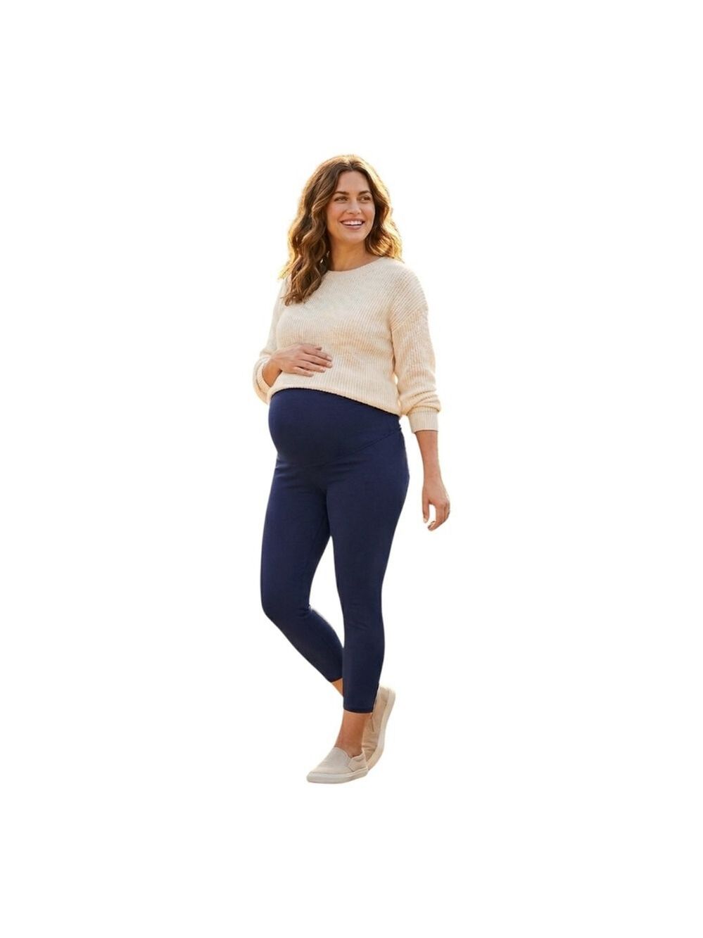 Motherhood Maternity Navy Over Belly Leggings XL High Rise Stretch Activewear